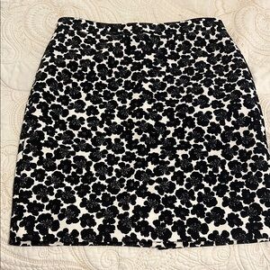 J. Crew Black and White knee length Pencil Skirt